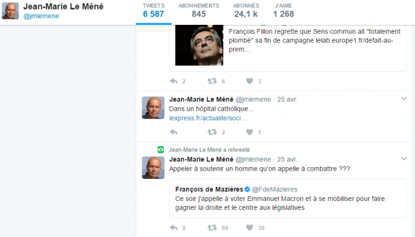tweet de Jean-Marie Le Méné